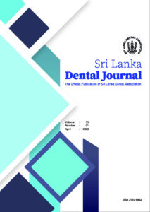 Sri Lanka Dental Journal Volume 53 Number 01 April 2023
