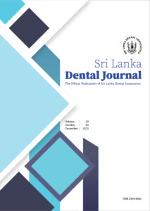 Sri Lanka Dental Journal Volume 53 Number 03 December 2023